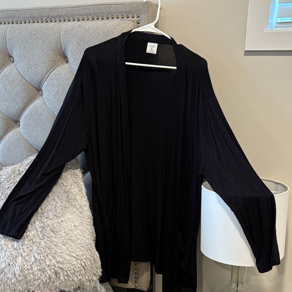 Cielo Black Open Front Cardigan